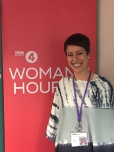 MUTU founder wendy powell and a BBC radio 4 woman's hour banner