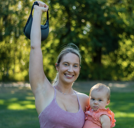 mum in workout gear with baby